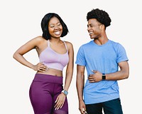 Happy fit couple isolated image