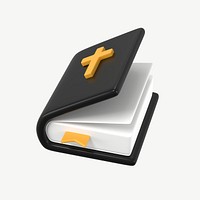 3D bible book, collage element psd