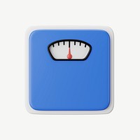 3D weight scale, collage element psd