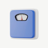 3D weight scale, collage element psd