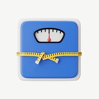 3D weight scale, collage element psd