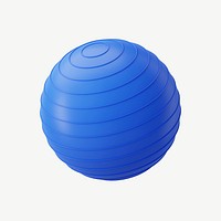 3D yoga ball, collage element psd