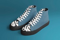 High top sneakers mockup, street fashion psd