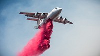 Cedar Fire aerial fire retardant operations on Black Mountain in the U.S. Department of Agriculture (USDA) Forest Service (FS) Sequoia National Forest, near Alta Sierra, CA, on Tuesday, August 23, 2016. USDA Photo by Lance Cheung. Original public domain image from <a href="https://www.flickr.com/photos/usdagov/29059497890/" target="_blank">Flickr</a>