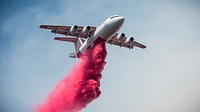 Cedar Fire aerial fire retardant operations on Black Mountain in the U.S. Department of Agriculture (USDA) Forest Service (FS) Sequoia National Forest, near Alta Sierra, CA, on Tuesday, August 23, 2016. USDA Photo by Lance Cheung. Original public domain image from Flickr