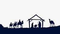 Three wise men border, Biblical Magi silhouette