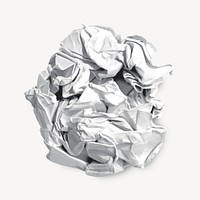 Crumbled paper, isolated object
