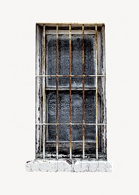 Dirty rustic railing window isolated image