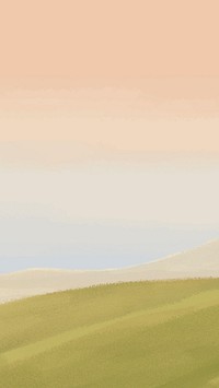 Field landscape mobile wallpaper, painting  illustration