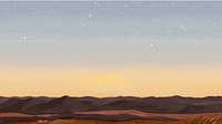 Desert sky landscape desktop wallpaper, illustration painting 