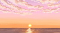 Cloud sunset desktop wallpaper, illustration painting 