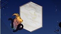 Capricorn goat zodiac HD wallpaper, marble hexagon frame