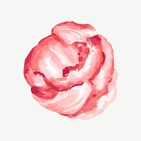 Watercolor red peony flower collage element psd