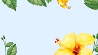 Watercolor yellow hibiscus desktop wallpaper