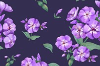 Watercolor purple phlox flower background