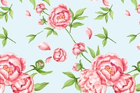 Watercolor pink peony flower background