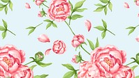 Watercolor pink peony desktop wallpaper