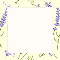 Watercolor lavender square frame