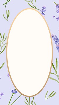 Lavender frame mobile wallpaper, oval shape