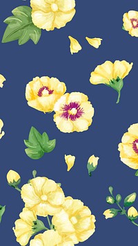 Watercolor yellow hollyhocks mobile wallpaper