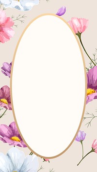 Pink cosmos frame mobile wallpaper, oval shape