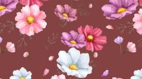 Watercolor pink flower desktop wallpaper
