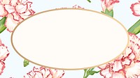 Floral oval frame desktop wallpaper, carnation digital paint