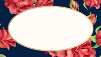 Red rose frame desktop wallpaper, oval shape