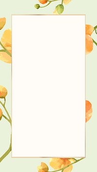 Orange orchid frame mobile wallpaper