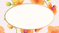 Orange orchid frame desktop wallpaper, oval shape