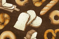 Bread illustration brown background
