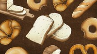 Brown desktop wallpaper bread illustration