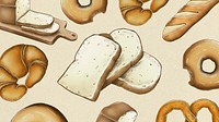 Beige desktop wallpaper bread illustration