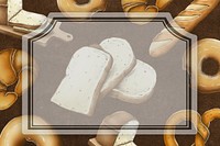 Vintage frame brown bread background