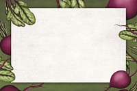 Beetroot green frame beige background