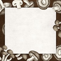 Brown mushroom frame paper design