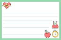 Fitness lined paper, cute activity log 