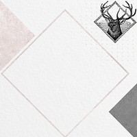 Paper frame background, vintage deer illustration