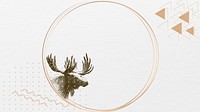 Aesthetic moose frame desktop wallpaper, circle shape design
