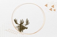 Aesthetic moose frame background, circle shape design