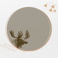 Aesthetic moose frame background, circle shape design