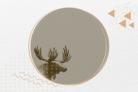 Aesthetic moose frame background, circle shape design