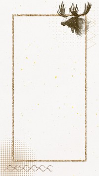 Gold moose frame iPhone wallpaper, beige design