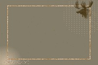 Gold moose frame background, brown design