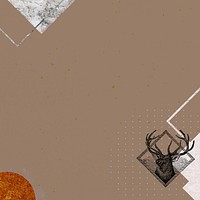 Aesthetic brown background, vintage stag border