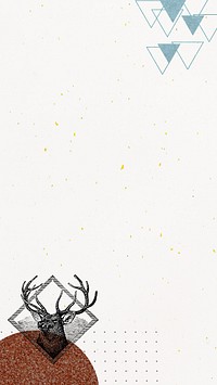 Aesthetic beige iPhone wallpaper, vintage stag border