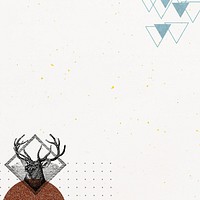 Aesthetic beige background, vintage stag border