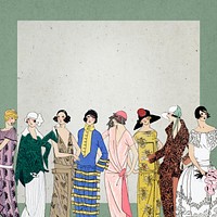 Vintage women’s fashion background, 1920's outfits. Remixed by rawpixel. 