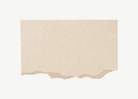 Ripped craft paper element, brown scrap notepaper psd