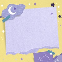 Ramadan night sky notepaper yellow border frame background collage element